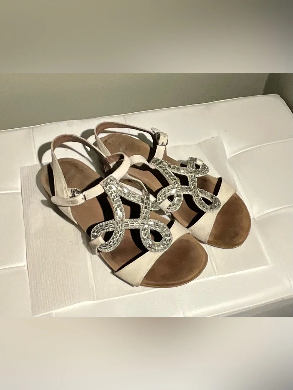 Dansko White Embellished Slingback Sandals 8